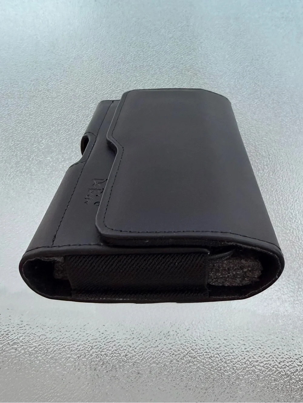 DeBin Black Leather Horizontal Belt Cell Phone Holster Case